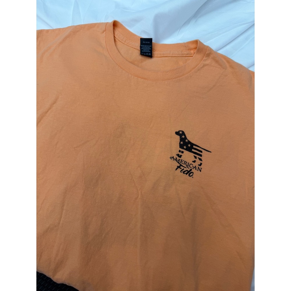 American Fido Beach Weenie Dachshund Graphic T Shirt Peach Size M  Cotton - Picture 6 of 10
